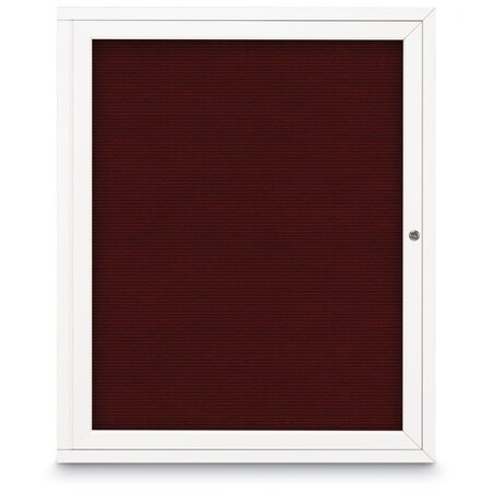 United Visual Products 60"x36" 2-Door Enclosed Outdoor Letterboard, Hdr, Burgundy/White UV1177HD-WHITE-BURGUN